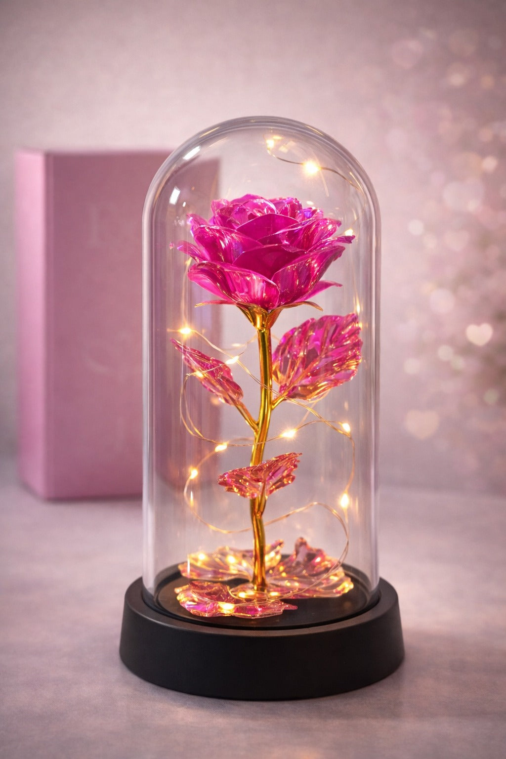 ROSA ETERNA CON LUZ LED